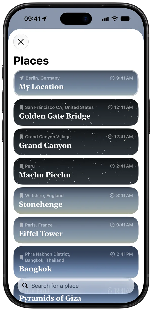 Saved places in Helios